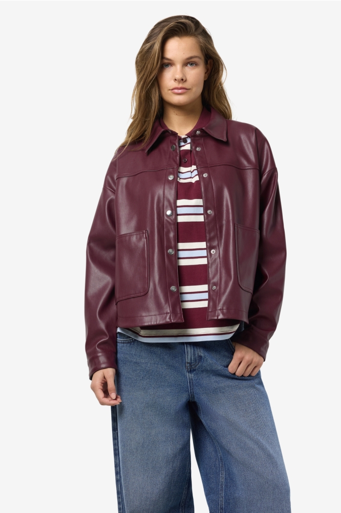 NMBETTIE LS PU SHIRT 27034745 WINDSOR WINE